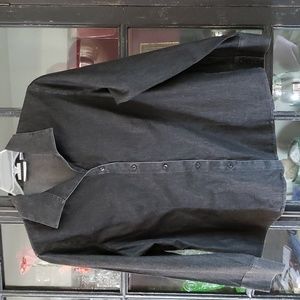 Chico's - 100% cotton - no iron denim like button down shirt